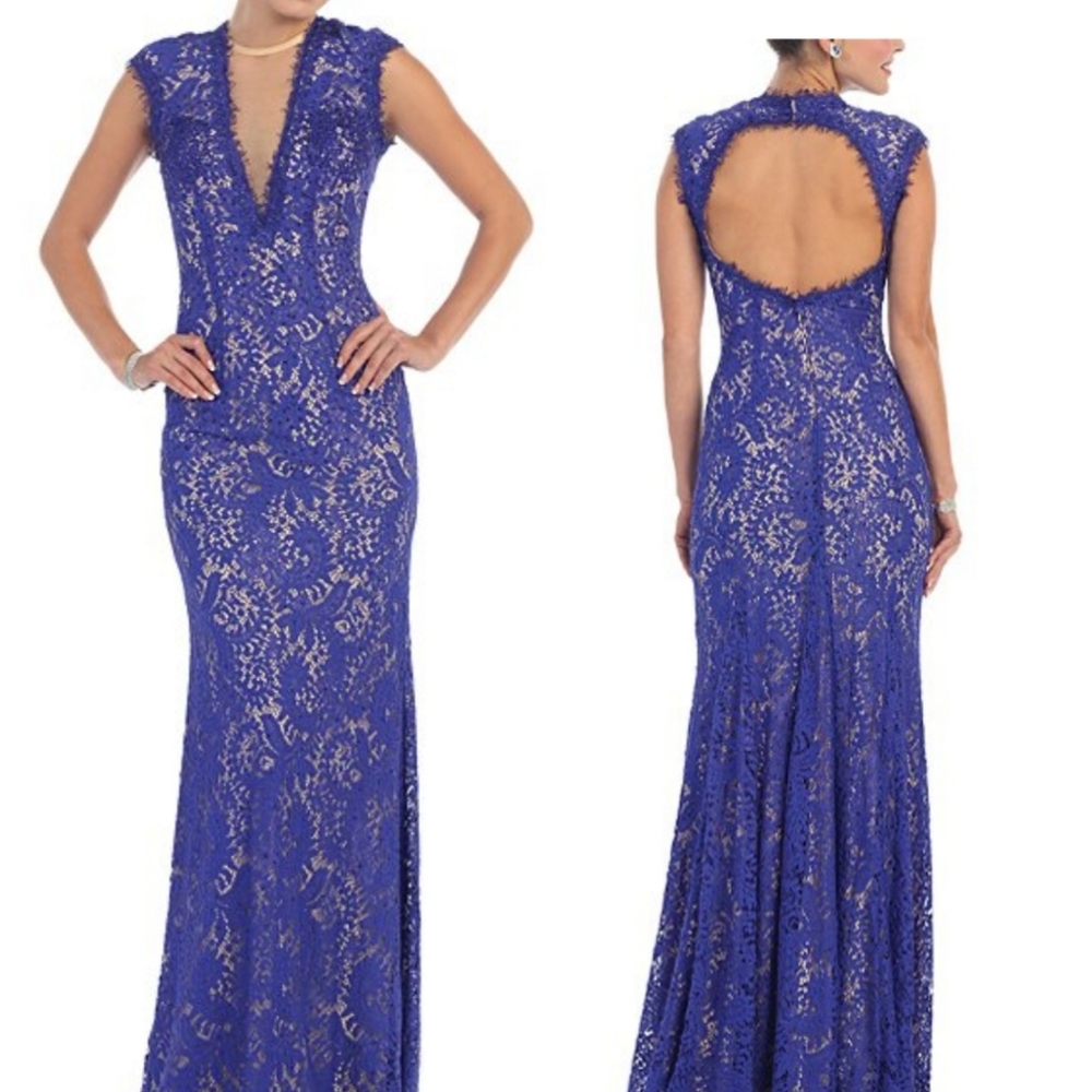 blue evening gown